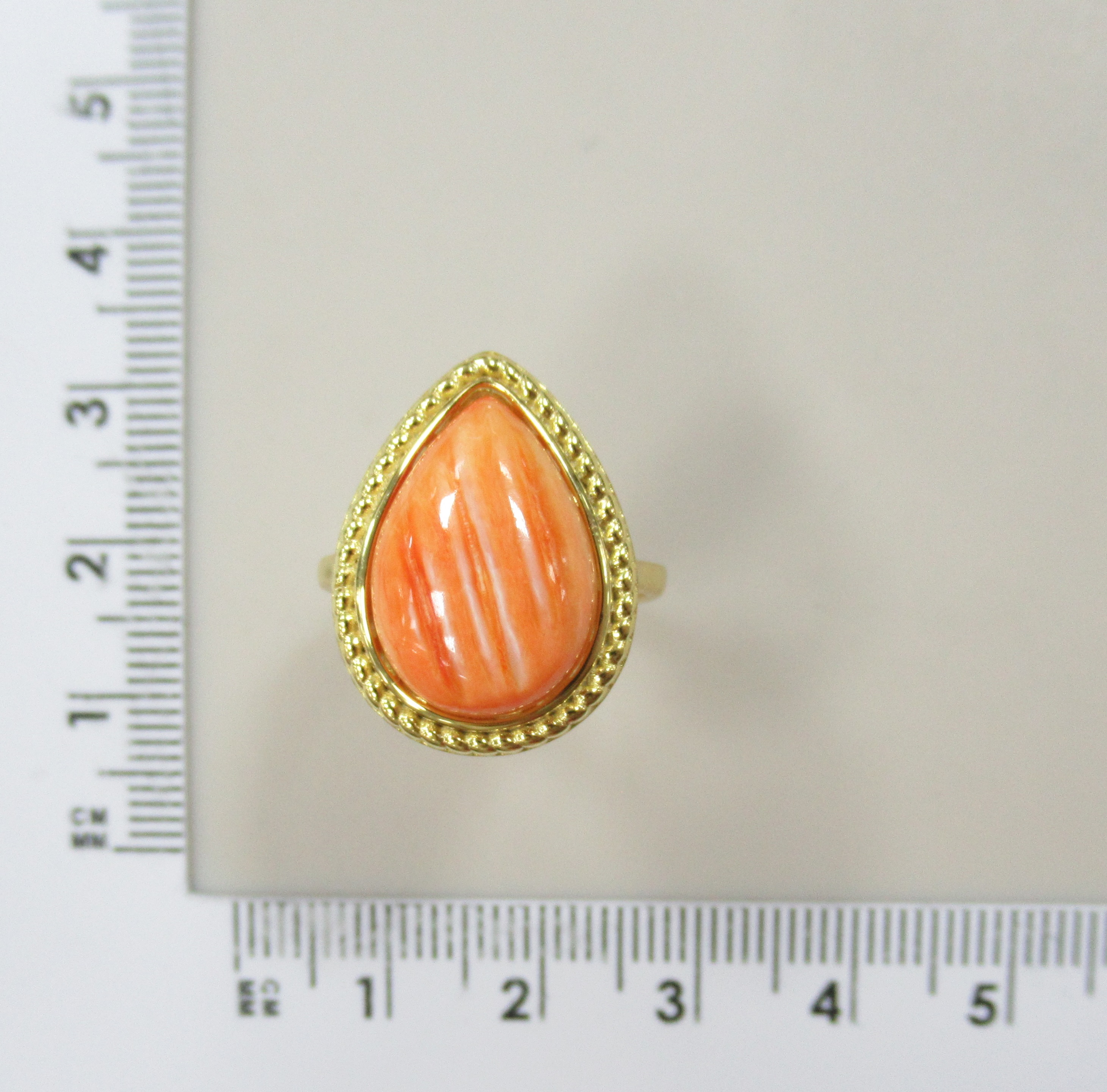 Серебряное кольцо с огненным королевским спондилюсом